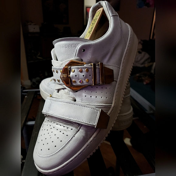 Versace studded leather  sneakers - Picture 2 of 8